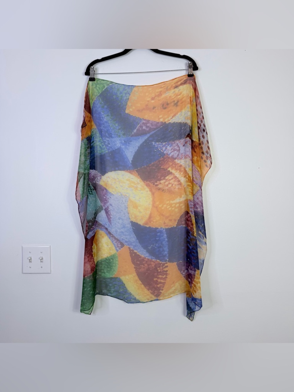Guggenheim | G. Severini Sheer Multicolor Abstract Print 100% Silk Scarf